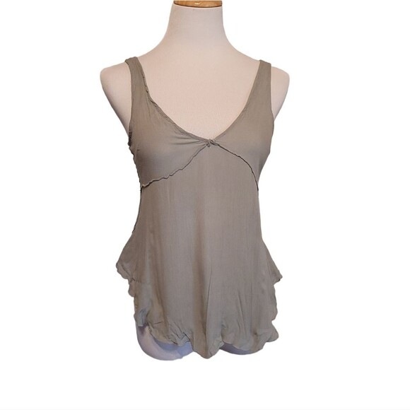 Free People Intimately Top Womens XS Grey Green Crinkle Boho - Picture 1 of 10